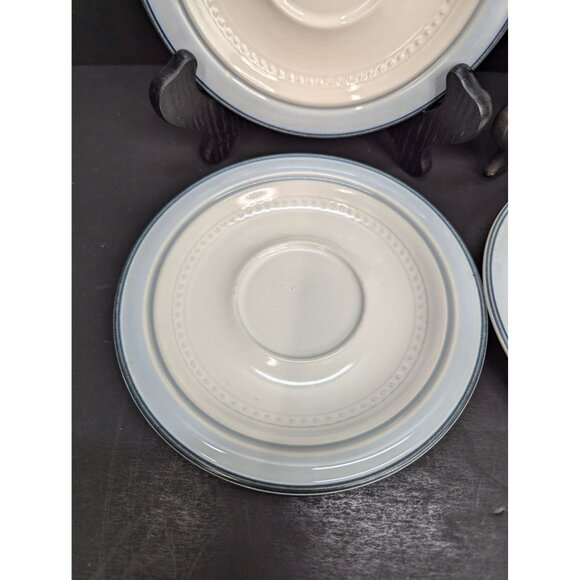 Crowning Fashion Dinnerware by Johann Haviland Blue Rim 6 1/2" Saucer Set of 4 - Picture 4 of 9